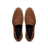 16-657-TOB ROMA Italian Suede Penny Loafers Tobacco