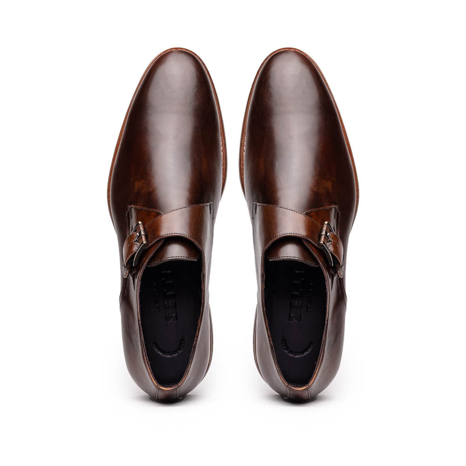 55-605-CST ROMAN Italian Calfskin Monkstrap Chestnut