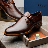 55-605-CST ROMAN Italian Calfskin Monkstrap Chestnut
