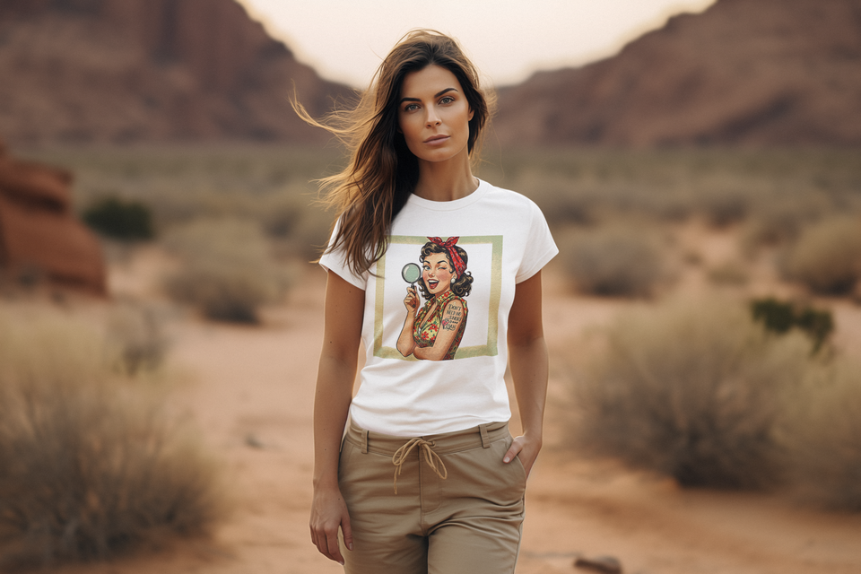 Vintage Short Man Pin Up Slim Fit Graphic Tee