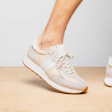 66-265-TPE ROXI Suede & Calfskin Sneaker, Taupe