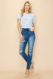 Ruffle crop top with puff sleeve and an open back design - Wear with style