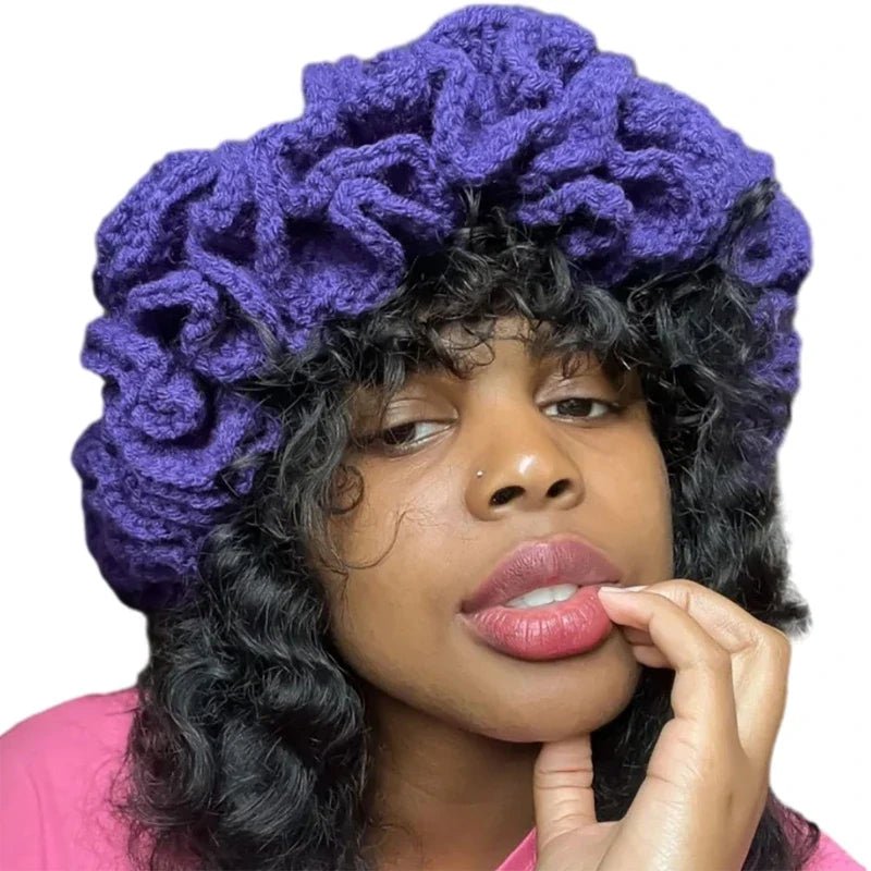 Ruffled Handmade Knit Bucket Hat - Wear with style