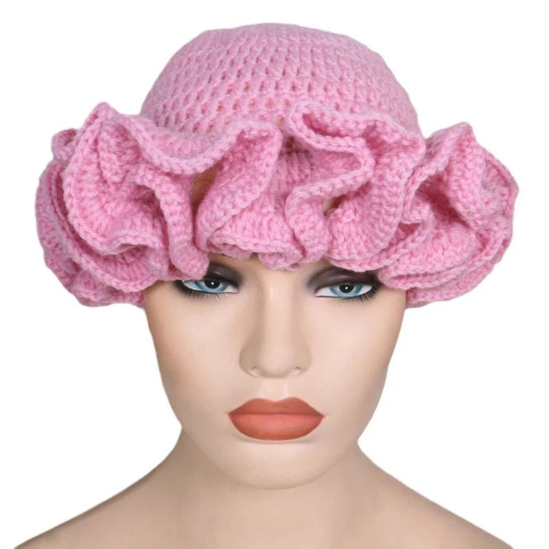 Ruffled Handmade Knit Bucket Hat - Wear with style