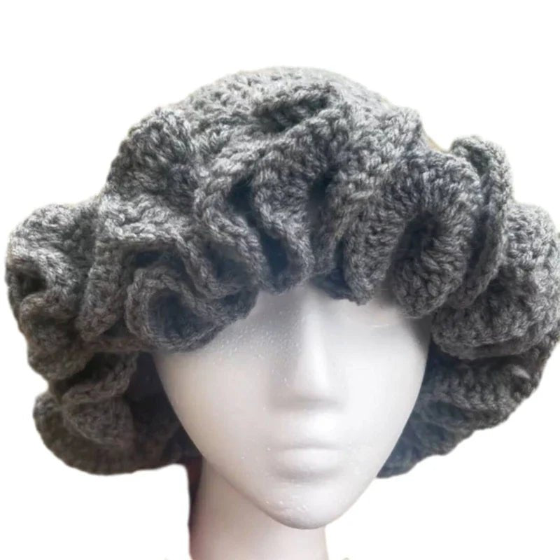 Ruffled Handmade Knit Bucket Hat - Wear with style