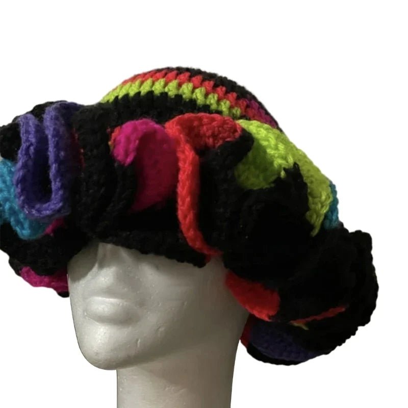 Ruffled Handmade Knit Bucket Hat - Wear with style