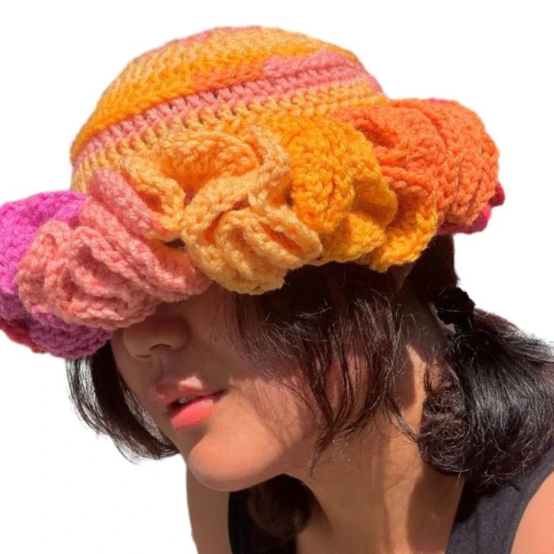 Ruffled Handmade Knit Bucket Hat - Wear with style