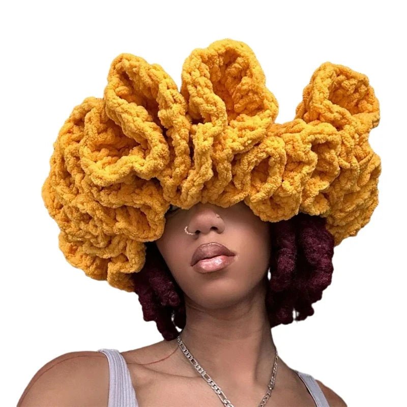 Ruffled Handmade Knit Bucket Hat - Wear with style