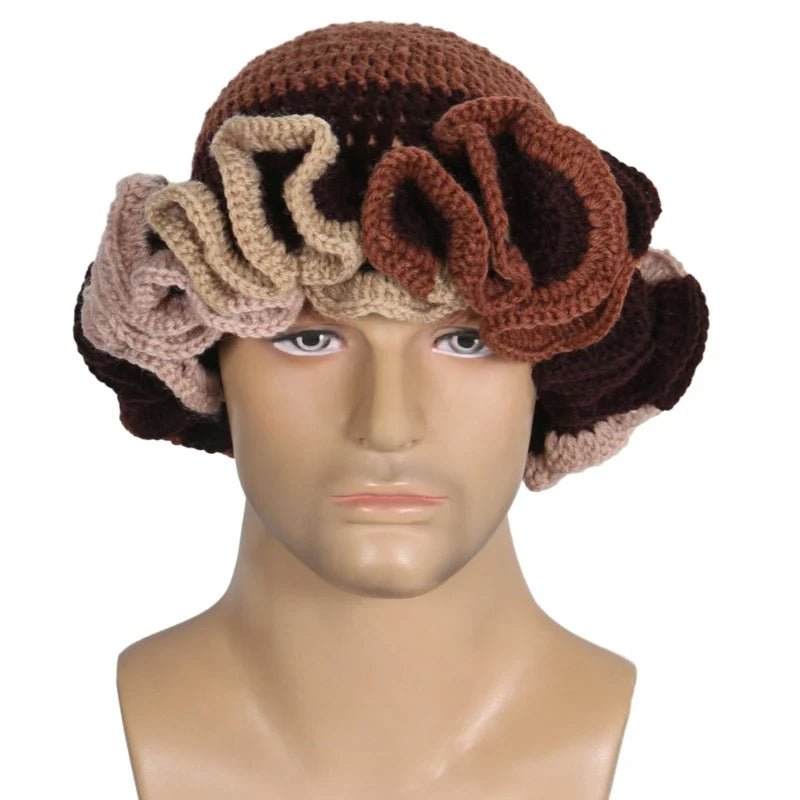 Ruffled Handmade Knit Bucket Hat - Wear with style