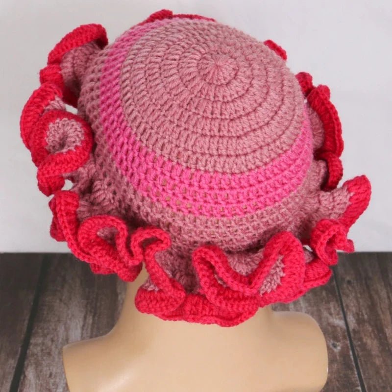 Ruffled Handmade Knit Bucket Hat - Wear with style