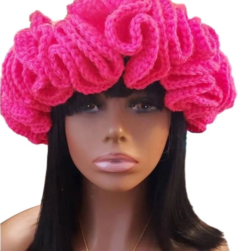 Ruffled Handmade Knit Bucket Hat - Wear with style