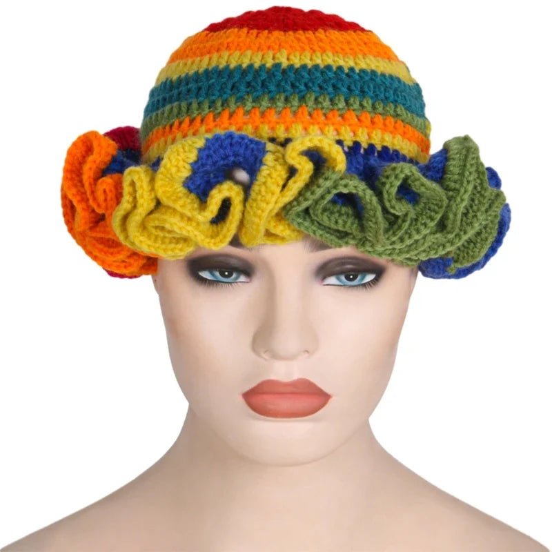 Ruffled Handmade Knit Bucket Hat - Wear with style