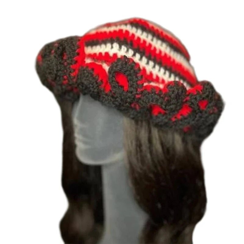 Ruffled Handmade Knit Bucket Hat - Wear with style