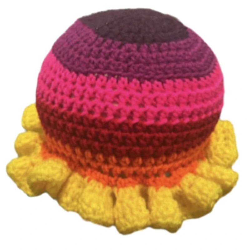 Ruffled Handmade Knit Bucket Hat - Wear with style
