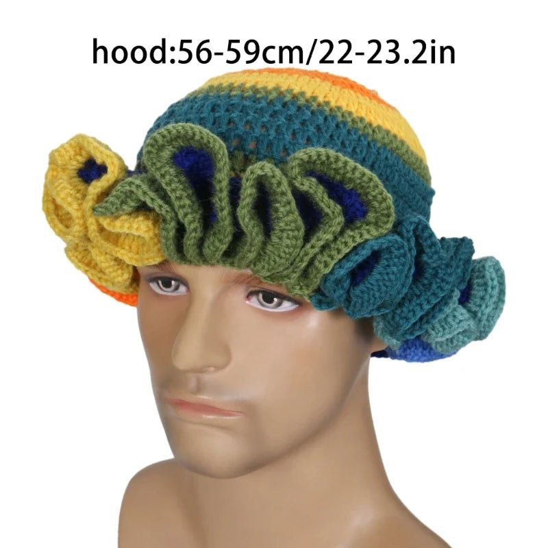 Ruffled Handmade Knit Bucket Hat - Wear with style