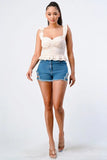 RUFFLED STRAPS SWEETHEART LAYERED COTTON TOP - Wear with style