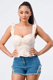 RUFFLED STRAPS SWEETHEART LAYERED COTTON TOP - Wear with style