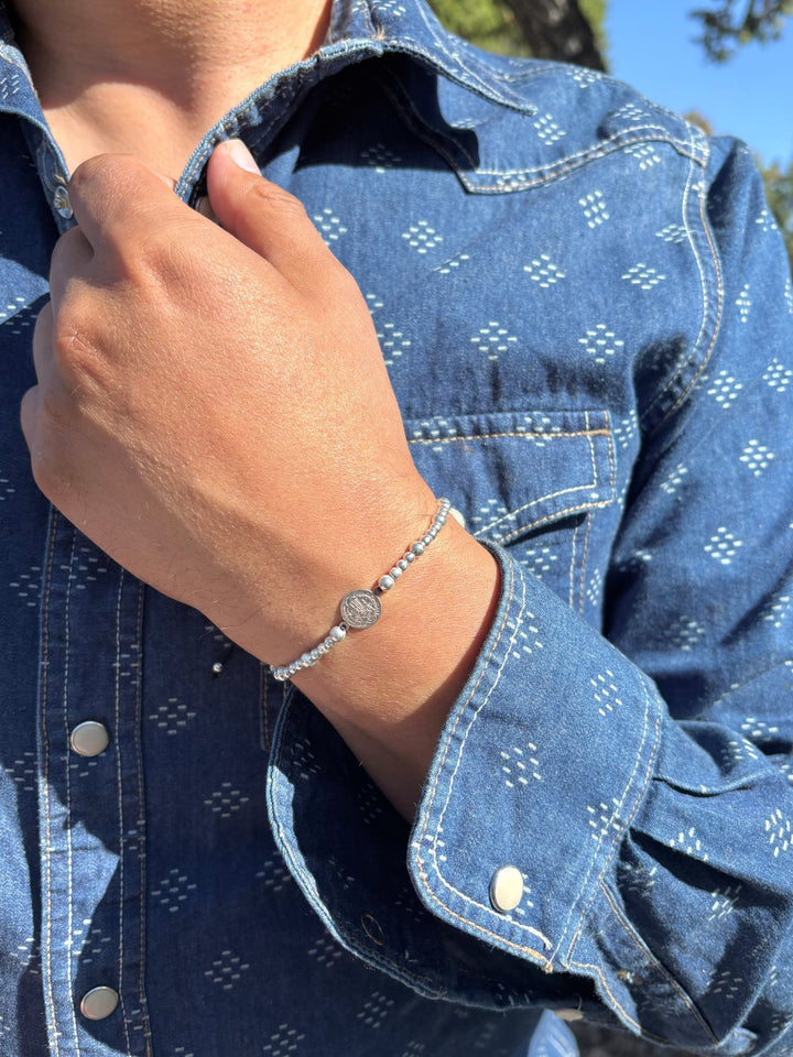 Saint Benedict Protection Bracelet – Red or Black Cord – Adjustable 925 Sterling Silver – Spiritual Evil Eye Defense – Handmade Gift for Him/Her - Wear with style