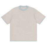 Sand with Powder Trim Knitted classic tee - Wear with style