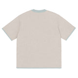 Sand with Powder Trim Knitted classic tee - Wear with style