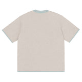 Sand with Powder Trim Knitted classic tee - Wear with style