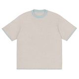 Sand with Powder Trim Knitted classic tee - Wear with style