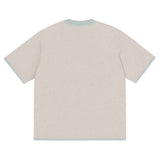 Sand with Powder Trim Knitted classic tee - Wear with style