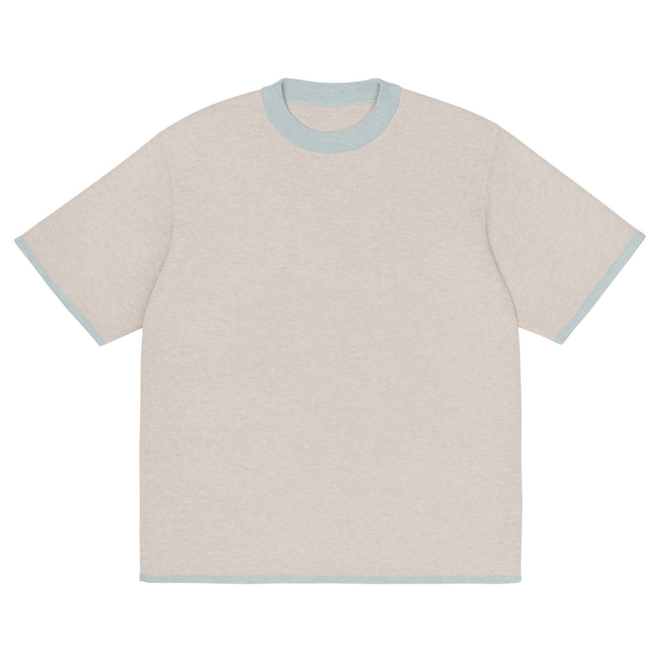 Sand with Powder Trim Knitted classic tee - Wear with style