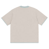 Sand with Powder Trim Knitted classic tee - Wear with style