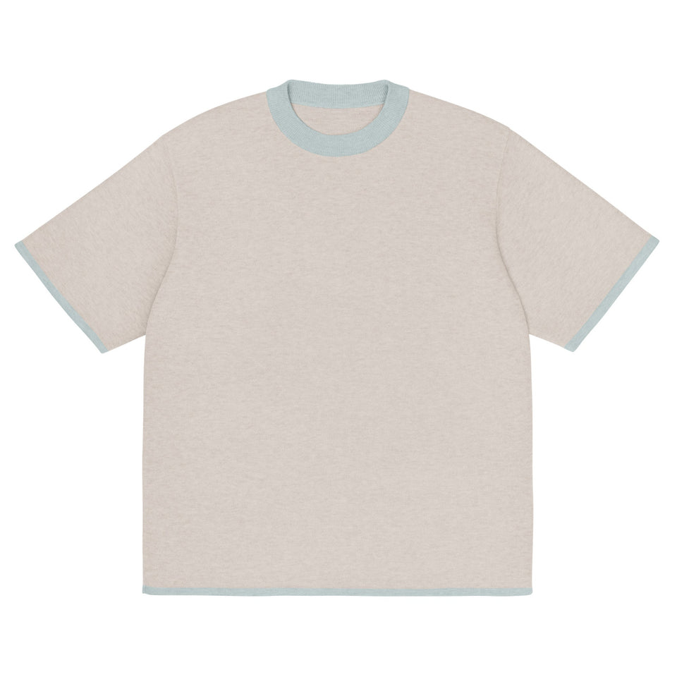 Sand with Powder Trim Knitted classic tee - Wear with style