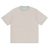Sand with Powder Trim Knitted classic tee - Wear with style