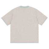 Sand with Powder Trim Knitted classic tee - Wear with style