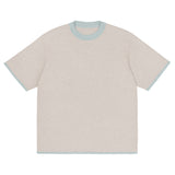 Sand with Powder Trim Knitted classic tee - Wear with style