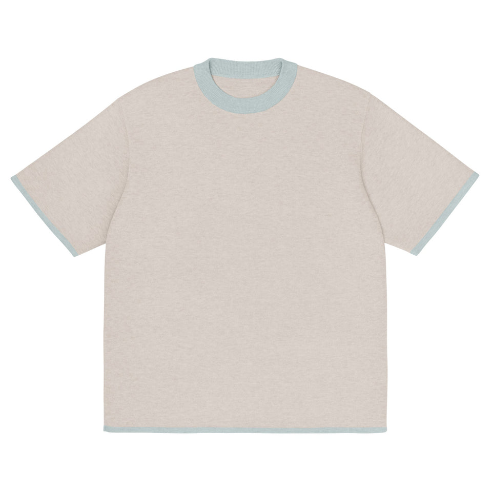 Sand with Powder Trim Knitted classic tee - Wear with style