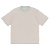 Sand with Powder Trim Knitted classic tee - Wear with style