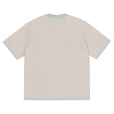 Sand with Powder Trim Knitted classic tee - Wear with style