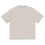 Sand with Powder Trim Knitted classic tee - Wear with style