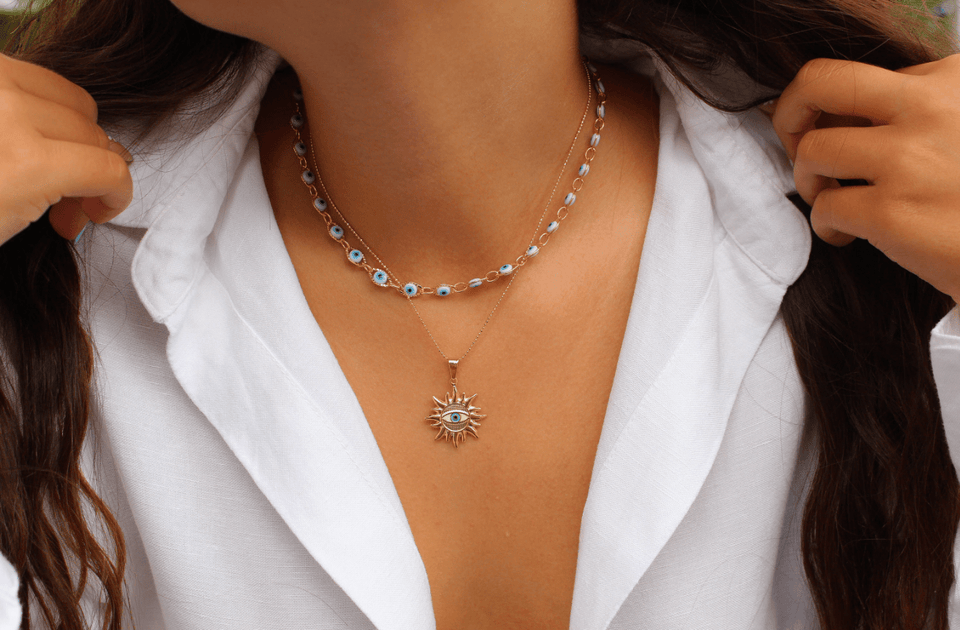 Sapphire Evil Eye Necklaces Choker - Wear with style