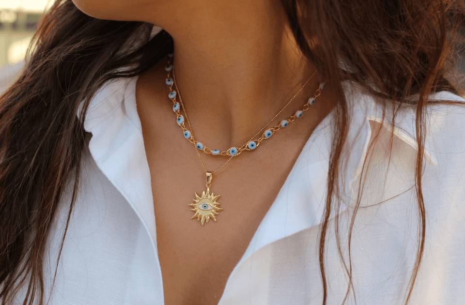 Sapphire Evil Eye Necklaces Choker - Wear with style