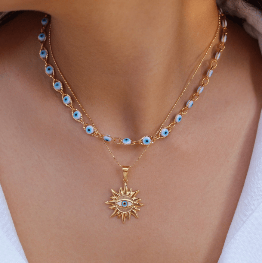 Sapphire Evil Eye Necklaces Choker - Wear with style