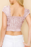 Satin ruched crop top with short sleeve - Wear with style