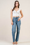 Satin Tie-Front Ruffle Bustier Crop Top - Wear with style