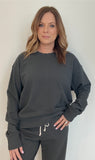 Saturdays Organic Cotton Crew Sweatshirt-Washed Black - Wear with style