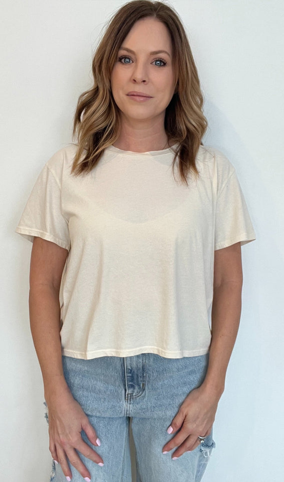 Saturdays Organic Cotton Tee-Cream - Wear with style