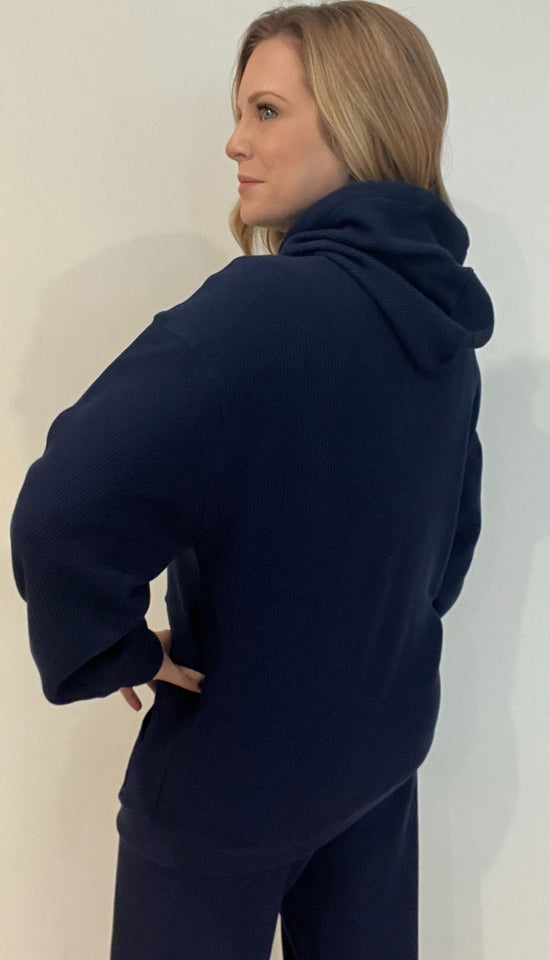 Saturdays Waffle Hoodie-Navy - Wear with style