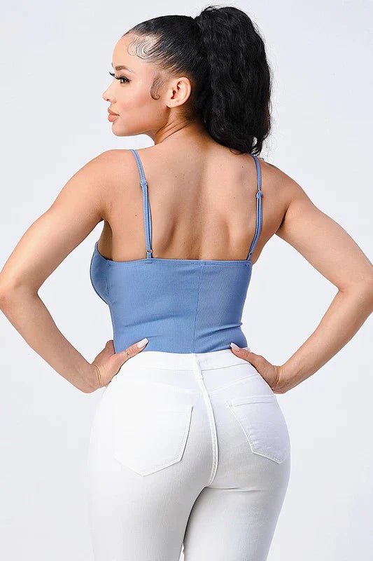 SCUBA RING ZIP-UP CAMI BODYSUIT - Wear with style