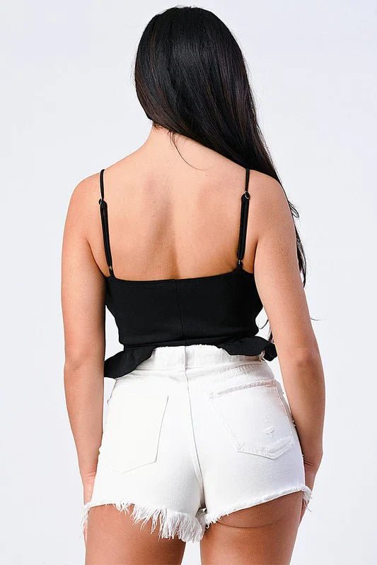 SCUBA SIDE FRILLED CAMI BODYSUIT - Wear with style