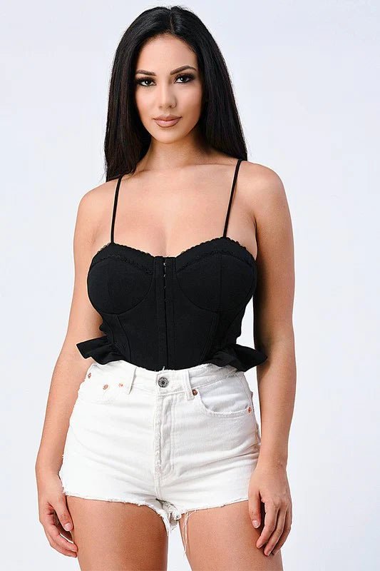 SCUBA SIDE FRILLED CAMI BODYSUIT - Wear with style