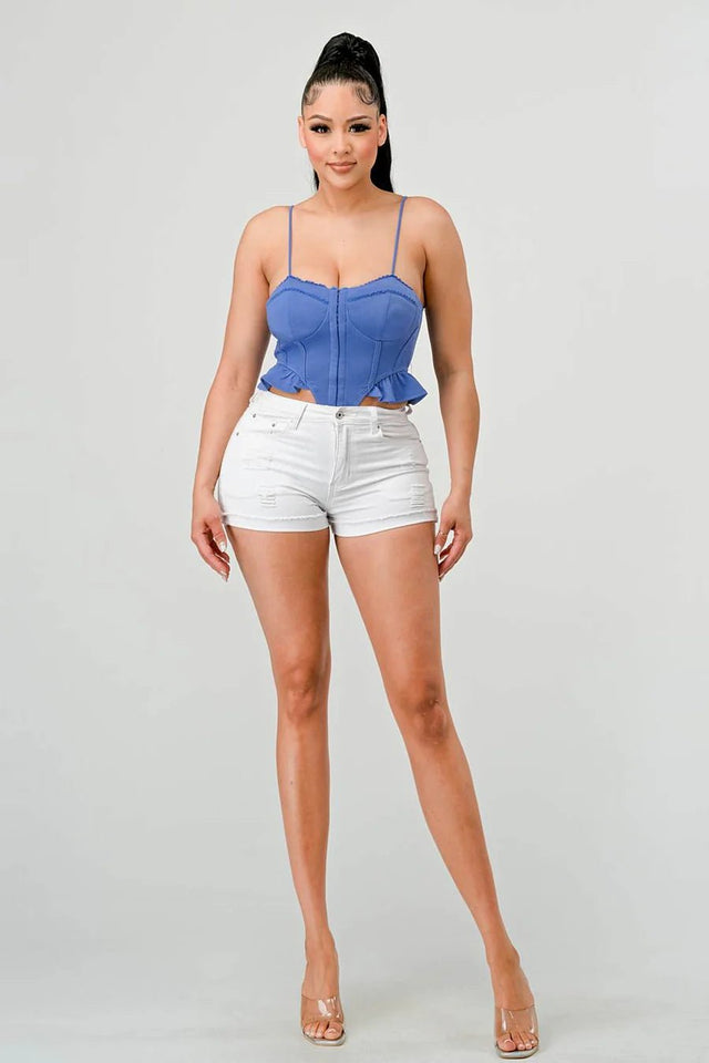 SCUBA SIDE FRILLED CAMI BODYSUIT - Wear with style