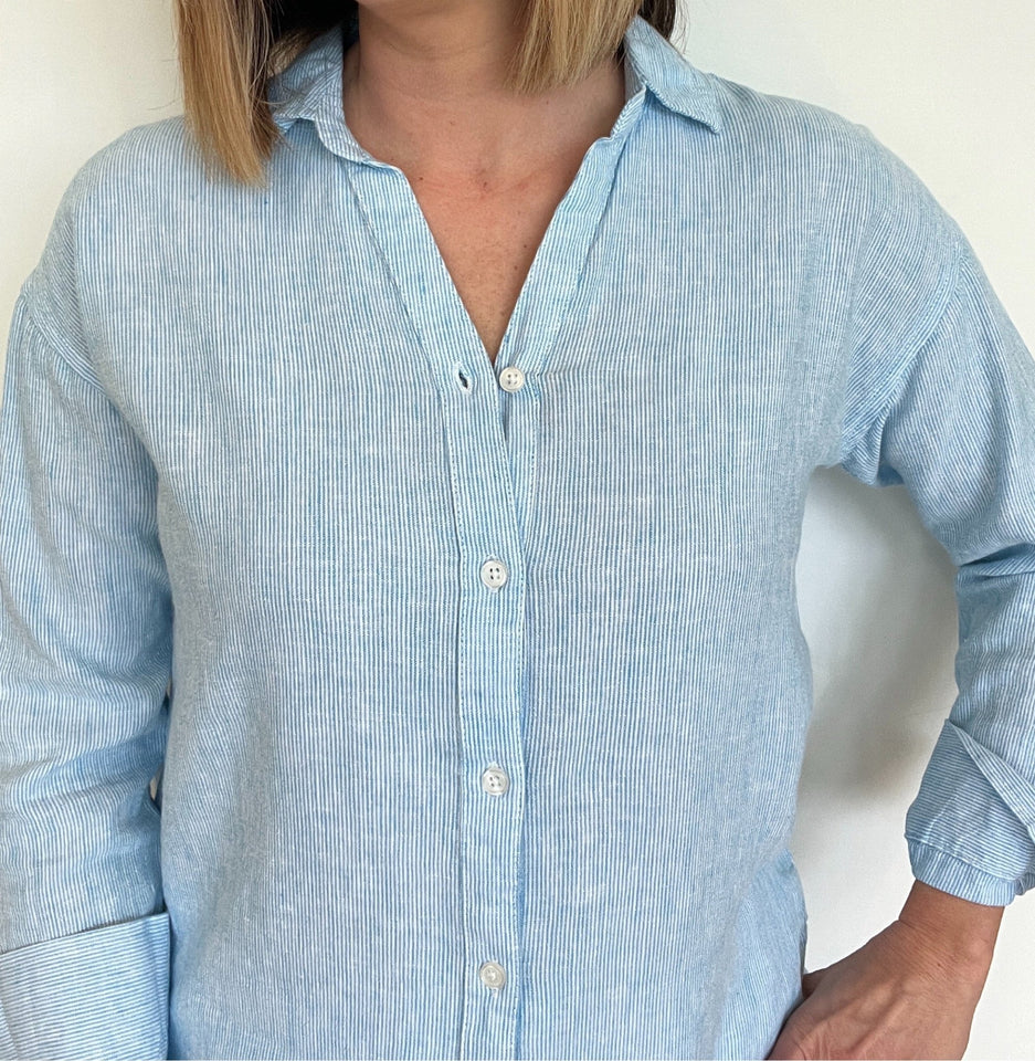 Seabreeze Button Down-Blue Microstripe - Wear with style